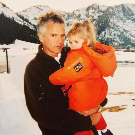 Wylie Quinn Annarose Anderson and her father, Richard Dean Anderson, were photographed during Wylie's childhood.